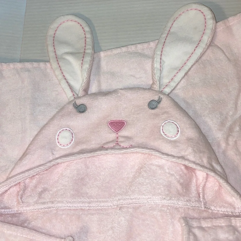 POTTERY BARN KIDS Soft Pink Bunny Rabbit Hooded Towel Poncho 2T 4T
